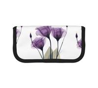 BYwenhopnbs Estuche de Lona de Gran Capacidad con diseño de Flores de la Esperanza en Color Lavanda y Morado, Organizador para lápices y bolígrafos para niñas.