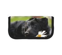 BYwenhopnbs Estuche de Lona de Gran Capacidad con diseño de Labrador Negro, manzanilla y Retriever, para niñas.