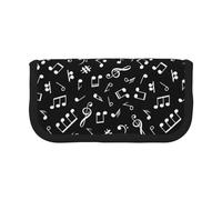BYwenhopnbs Estuche de Lona de Gran Capacidad con diseño de Notas Musicales Negras para niñas.