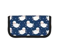 BYwenhopnbs Estuche de Lona de Gran Capacidad con diseño de ovejas en un Cielo Estrellado para niñas.