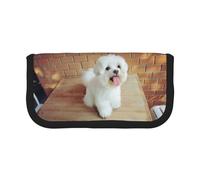 BYwenhopnbs Estuche de Lona de Gran Capacidad con diseño de Perro maltés, Organizador para lápices y lápices para niñas.