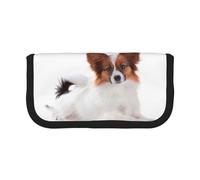 BYwenhopnbs Estuche de Lona de Gran Capacidad con diseño de Perro Papillon Esponjoso, Organizador para lápices y lápices para niñas.