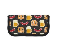 BYwenhopnbs Estuche de Lona de Gran Capacidad con diseño de Pretzel y Cerveza, Organizador para lápices y lápices para niñas.