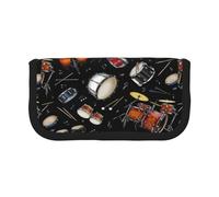 BYwenhopnbs Estuche de Lona de Gran Capacidad con diseño de Tambor Negro de la colección Jazz, Ideal para niñas.