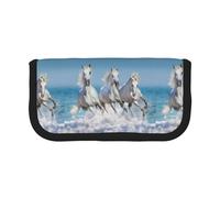 BYwenhopnbs Estuche de Lona de Gran Capacidad con diseño de Tres Caballos Blancos para niñas.