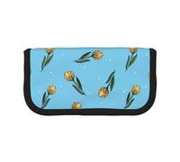 BYwenhopnbs Estuche de Lona de Gran Capacidad con diseño de Tulipanes Amarillos Dibujados a Mano para niñas.