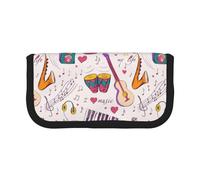 BYwenhopnbs Estuche de Lona de Gran Capacidad con Tema Música, Blues, Música es mi Vida, Organizador para lápices, Ideal para niñas.