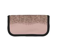 BYwenhopnbs Estuche de Lona para lápices de Gran Capacidad, Organizador para bolígrafos, Color Topo, Rosa, Bronce, Dorado y Brillante, Ideal para niñas.