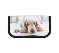 BYwenhopnbs Estuche de Lona para lápices de Gran Capacidad, Organizador para bolígrafos, Ideal para niñas, diseño de Cocker Spaniel, Spaniel marrón, Perros tristes, Mascotas