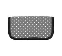 BYwenhopnbs Estuche organizador de lápices de lona con lunares grises y blancos, gran capacidad, para niñas, ver imagen, Talla única, Bolsa de lona y playa