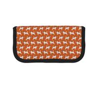BYwenhopnbs Estuche para lápices de Gran Capacidad, Organizador de Lona para lápices, diseño de Jack Russell Terriers, Color Naranja, para niñas.