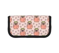 BYwenhopnbs Estuche para lápices de Gran Capacidad, Organizador de Lona para niñas, diseño de Perro Rosa y melocotón