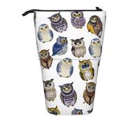 BYwenhopnbs Estuche para lápices de pie con búhos Lindos de Acuarela, Estuche telescópico para lápices