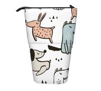 BYwenhopnbs Estuche para lápices de pie con diseño de Animales Lindos, Perros y Cachorros, Estuche telescópico para lápices