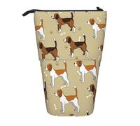 BYwenhopnbs Estuche para lápices de pie con diseño de Beagle, Bonito y astuto Animal doméstico, Bolsa telescópica para lápices