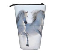 BYwenhopnbs Estuche para lápices de pie con diseño de Caballos raros moteados al Galope, Estuche telescópico para lápices