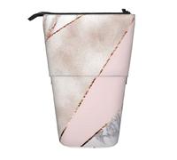 BYwenhopnbs Estuche para lápices de pie con diseño de mármol Dorado Rosa Mixto Empalmado, Estuche telescópico para lápices