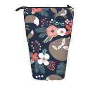 BYwenhopnbs Estuche para lápices de pie con diseño de Zorro, Animal, Flor, Mon y Hija, Estuche telescópico para lápices