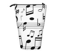 BYwenhopnbs Estuche para lápices de pie con Escalas de Notas Musicales Negras, Estuche telescópico para lápices
