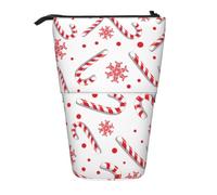 BYwenhopnbs Estuche para lápices de pie con Forma de bastón de Caramelo Rojo navideño, Bolsa telescópica para lápices