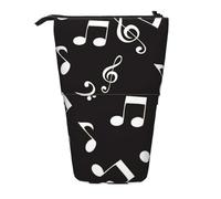 BYwenhopnbs Estuche para lápices de pie con Notas Musicales Blancas, Estuche telescópico para lápices