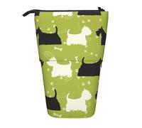 BYwenhopnbs Estuche para lápices de pie con Silueta de Perro Scottie Westie Tier, Estuche telescópico para lápices