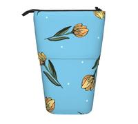 BYwenhopnbs Estuche para lápices de pie con Tulipanes Amarillos Dibujados a Mano, Estuche telescópico para lápices