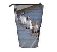 BYwenhopnbs Estuche para lápices de pie, Estuche telescópico para lápices, para Perros, Border Collie, Shetland Sheepdogs, Alaskan