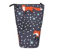 BYwenhopnbs Estuche para lápices de pie Red Fox In The Night, Estuche telescópico para lápices
