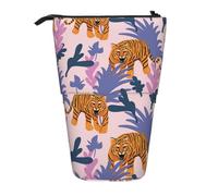 BYwenhopnbs Estuche para lápices de pie Tigers In The Jungle, Estuche telescópico para lápices