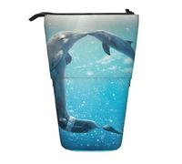 BYwenhopnbs Estuche para lápices de pie Winter The Dolphin, Estuche telescópico para lápices