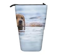 BYwenhopnbs Estuche para lápices Flotante Golden Retriever, para Perros y Mascotas, con Soporte para lápices telescópico.