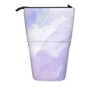 BYwenhopnbs Estuche para lápices telescópico con Base de mármol Morado Pastel líquido