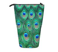 BYwenhopnbs Estuche para lápices telescópico con diseño de Pavo Real Verde Adorable