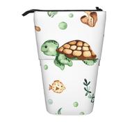 BYwenhopnbs Estuche para lápices telescópico con diseño de Tortuga Marina y Cangrejo de Acuarela.