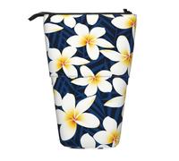 BYwenhopnbs Estuche para lápices telescópico con Estampado de Flores Tropicales de Plumeria y Frangipani Blanco.