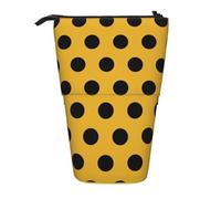 BYwenhopnbs Estuche para lápices telescópico con Estampado de Lunares Negros sobre Amarillo