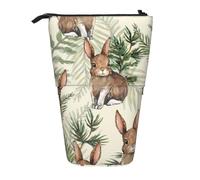 BYwenhopnbs Estuche para lápices telescópico con Soporte Vertical Hare Behind Leaf