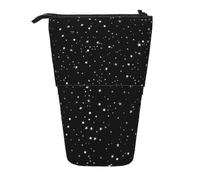 BYwenhopnbs Estuche para lápices telescópico con Soporte Vertical sin Costuras en Blanco y Negro con Estrellas espaciales