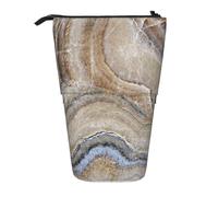 BYwenhopnbs Estuche para lápices telescópico con Soporte Vertical y Estampado en Azul pálido de Piedra ónix