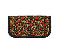BYwenhopnbs Estuche Tradicional Ruso Khokhloma de Gran Capacidad, Organizador de lápices, Bolsa de Lona para niñas.