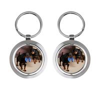 BYwenhopnbs Hay dos perros que son 4 llaveros giratorios de acero inoxidable para coche