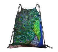 BYwenhopnbs Hermosa mochila con cordón de pavo real para deportes, gimnasio, resistente al agua, para mujeres y hombres.