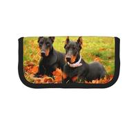 BYwenhopnbs Hermoso Estuche para lápices de Gran Capacidad con diseño de dóberman otoñal, Organizador de Lona para niñas.