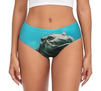 BYwenhopnbs Hipopótamo Divertido, Calzoncillos de Soporte para Mujer, Bolsa, Ropa Interior cómoda y Suave para Mujer