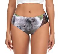 BYwenhopnbs Koala en Rama, Calzoncillos de Soporte para Mujer, Ropa Interior Suave y cómoda con Bolsa.