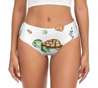 BYwenhopnbs Lindo Cangrejo Tortuga Marina Acuarela, Calzoncillos de Soporte para Mujer, Bolsa, Ropa Interior cómoda y Suave para Mujer