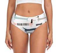 BYwenhopnbs Lindo Perro Salchicha Azul Marino, Calzoncillos de Soporte para Mujer, Bolsa, Ropa Interior Suave y cómoda para Mujer