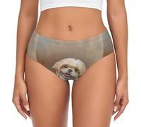BYwenhopnbs Lindo Perro Shih Tzu, Calzoncillos de Soporte para Mujer, Bolsa, Ropa Interior cómoda y Suave para Mujer