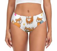 BYwenhopnbs Lindo y divertido Shiba Inu, calzoncillos de apoyo para mujer, ropa interior cómoda y suave para mujer, multicolor, XS